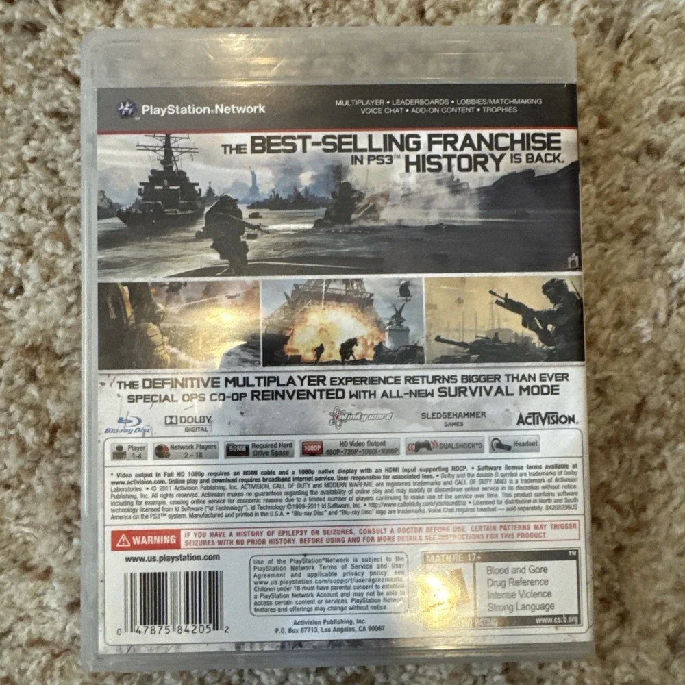 Sony Playstation 3 PS3 Call of Duty: Modern Warfare 3 CIB 2011 Shooter Game